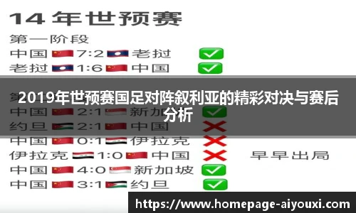 2019年世预赛国足对阵叙利亚的精彩对决与赛后分析